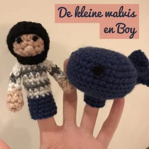 gehaakte vingerpoppetjes boy en de walvis