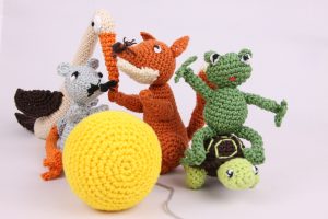 ooievaar vos muis kikker schildpad ballen
