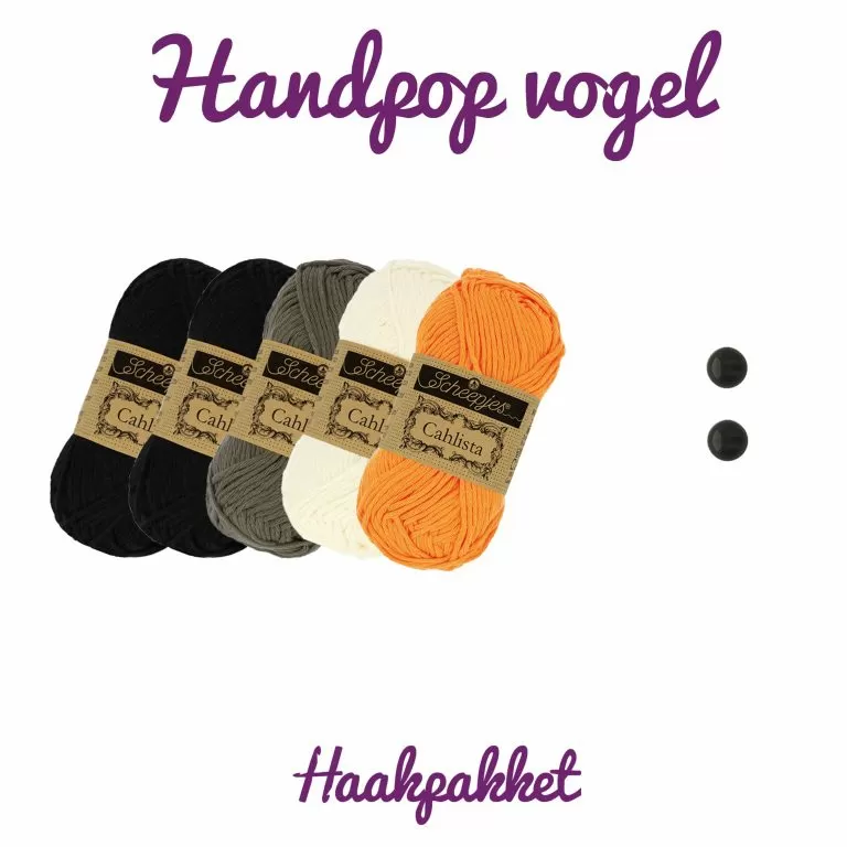 Handpop vogel - Garenpakket - Cahlista
