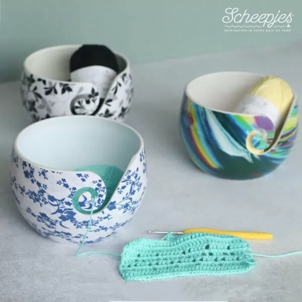 Scheepjes Yarn bowl Blue Leaf onbreekbaar 15x10cm - Afbeelding 2