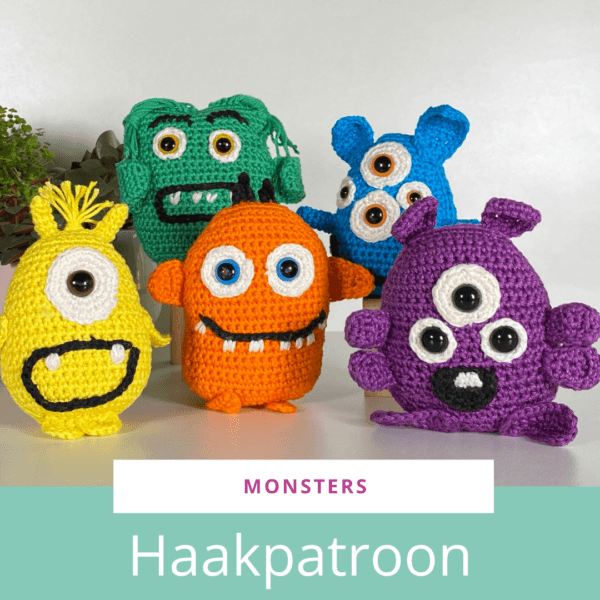 5 Monster haakpatronen -  5 kleine monsters haken