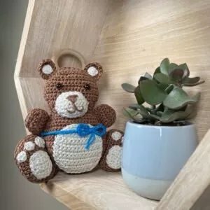 Bijtring knuffeltje beer haken