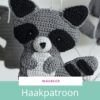 Haakpatroon Wasbeer - platte dieren haken