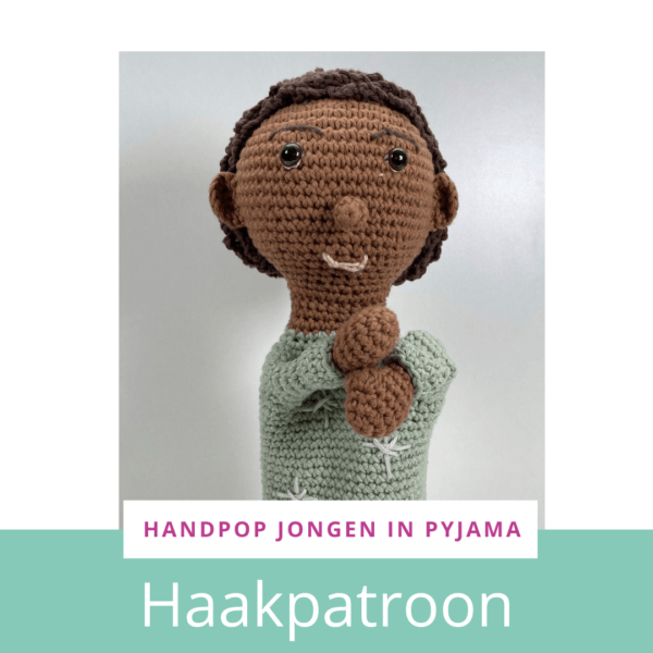 Haakpatroon handpop jongen in pyjama