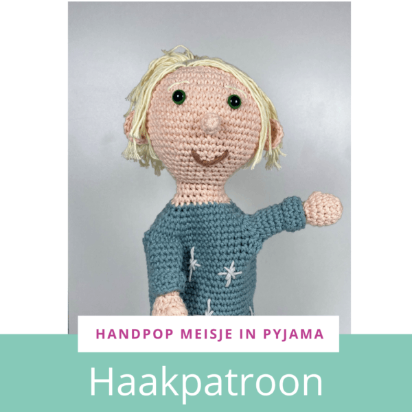Haakpatroon Handpop meisje in pyjama