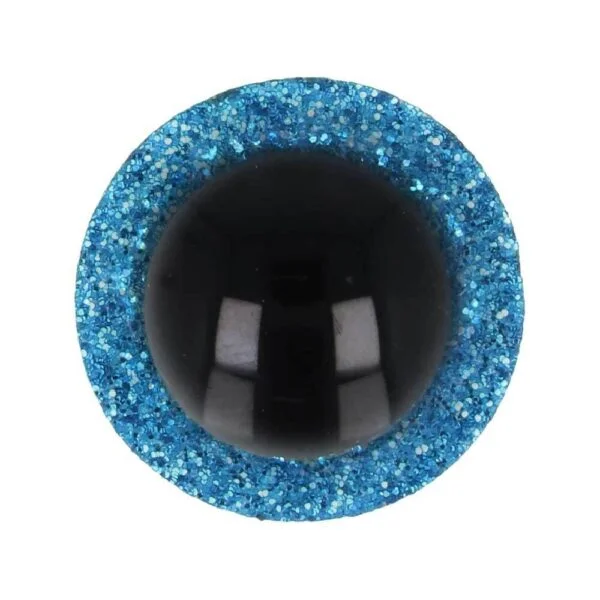 Veiligheidsoogjes Glitter 10mm Donkerblauw (5 paar)