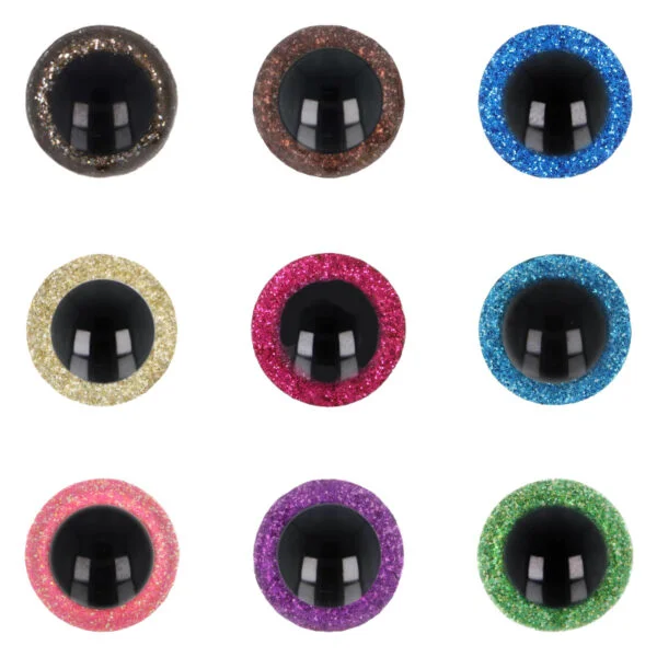 Veiligheidsoogjes Glitter 10mm prijs per stuk