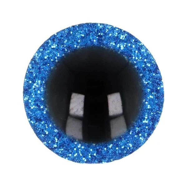 Veiligheidsoogjes Glitter 8mm Blauw (5 paar)