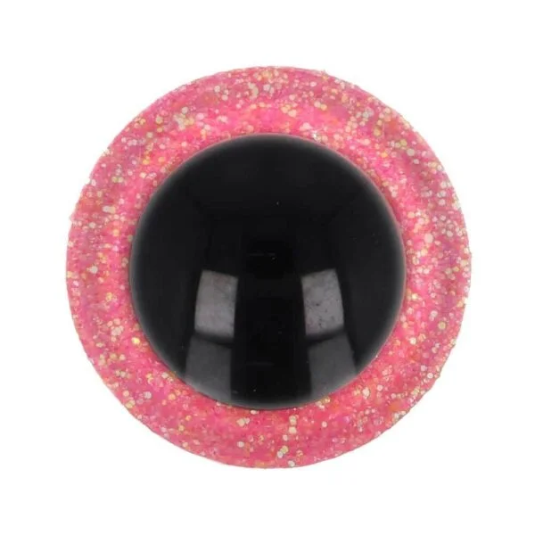 Veiligheidsoogjes Glitter 8mm Roze (5 paar)