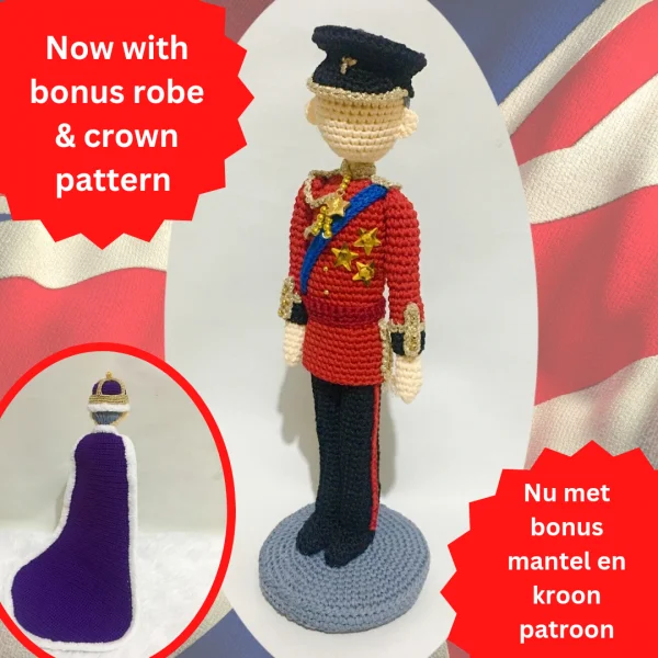 Haakpatroon Koning Charles III - Afbeelding 2