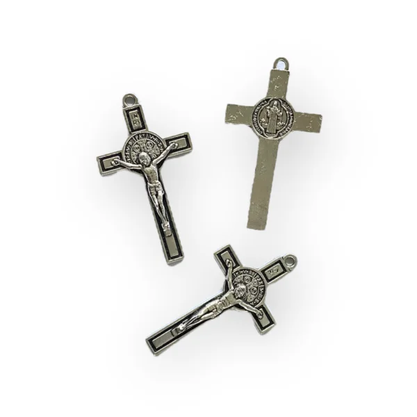 Kruis benedictus groot zilver met corpus - inri