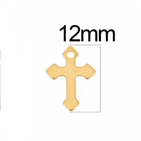 Klein metalen kruisje goud 1,2x0,9cm - Afbeelding 2