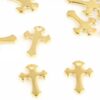 Klein metalen kruisje goud 1,2x0,9cm - Afbeelding 3
