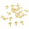 Klein metalen kruisje goud 1,2x0,9cm