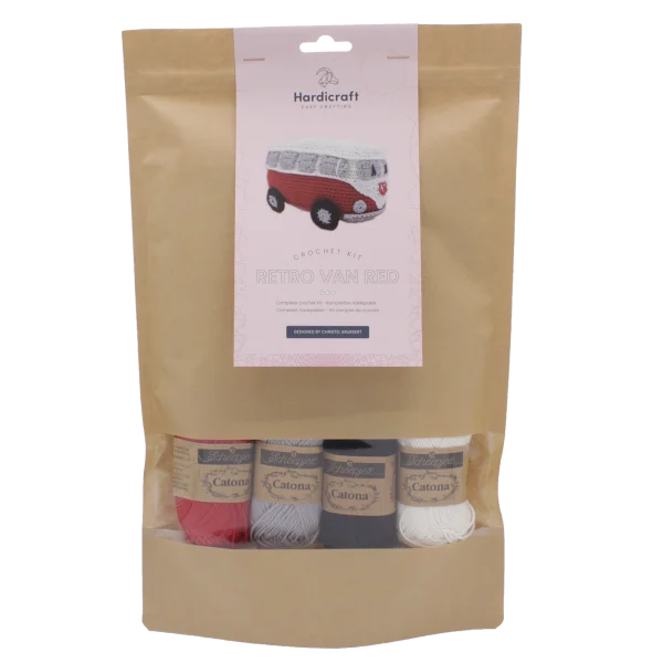 DIY Haakpakket - Retro Busje Rood - Afbeelding 4
