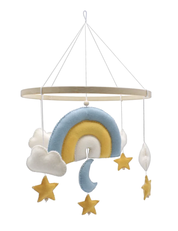DIY Viltpakket - Regenboog Mobiel - Blauw
