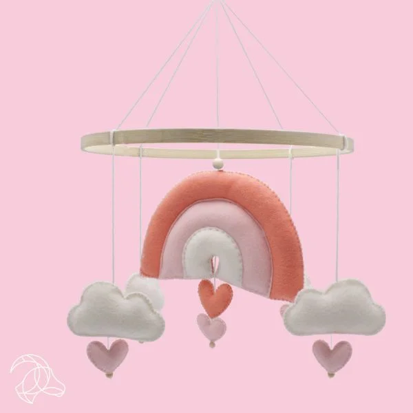DIY Viltpakket - Regenboog Mobiel - Roze - Afbeelding 3