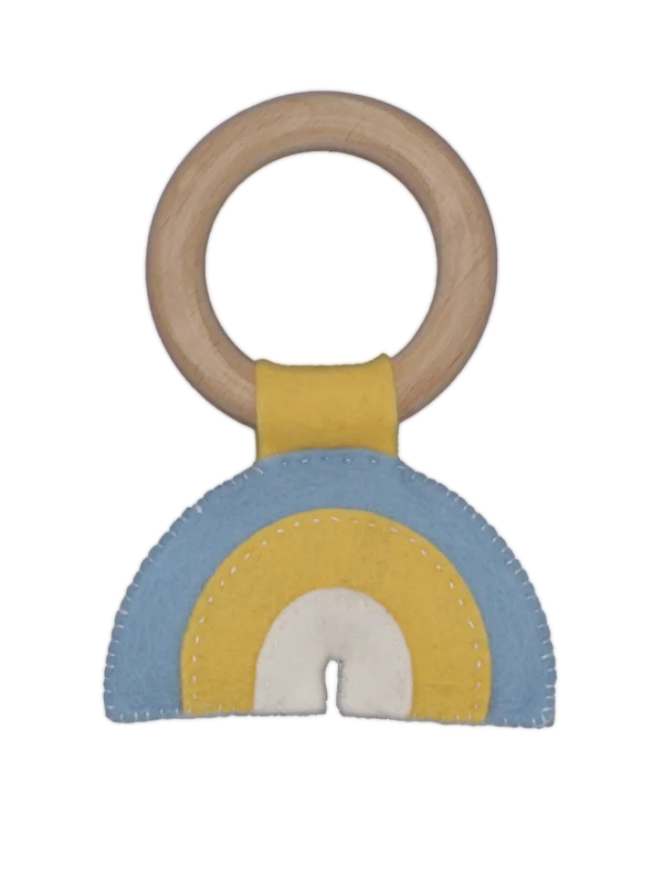 DIY Viltpakket - Regenboog Rammelaar - Blauw