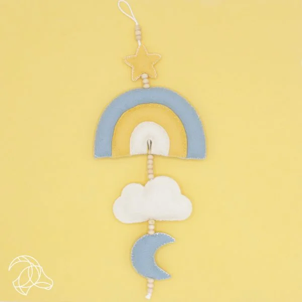 DIY Viltpakket - Regenboog Wandhanger - Blauw - Afbeelding 3