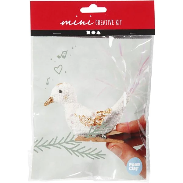Creative mini kit clip-on vogel - Kerst knutsel set - Afbeelding 3