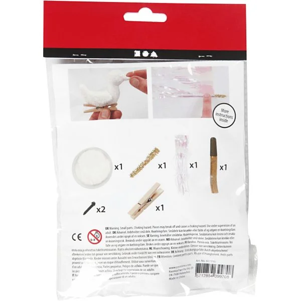 Creative mini kit clip-on vogel - Kerst knutsel set - Afbeelding 4