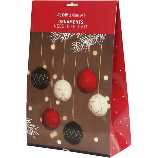 Kerstballen 6 cm 6 stuk - Kerst knutsel set - Afbeelding 4