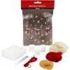 Mini Hobbyset Trommel 33 mm beige antiek rood - Kerst knutsel set