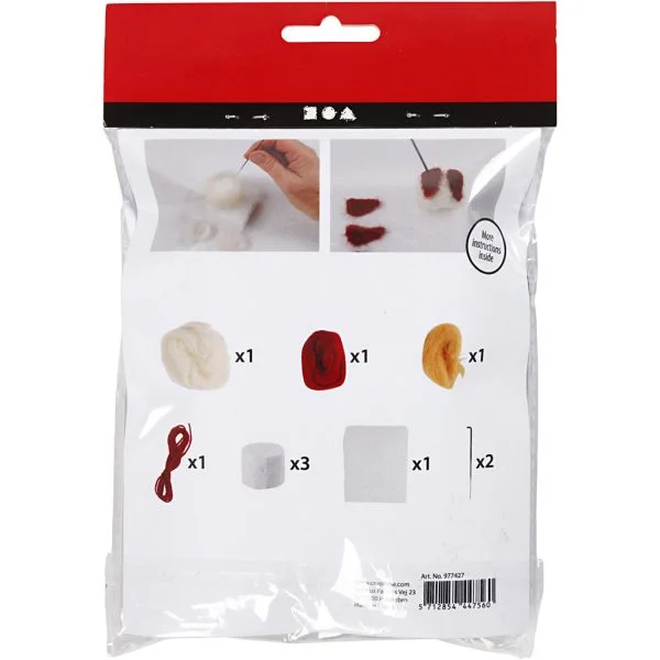 Mini Hobbyset Trommel 33 mm beige antiek rood - Kerst knutsel set - Afbeelding 4