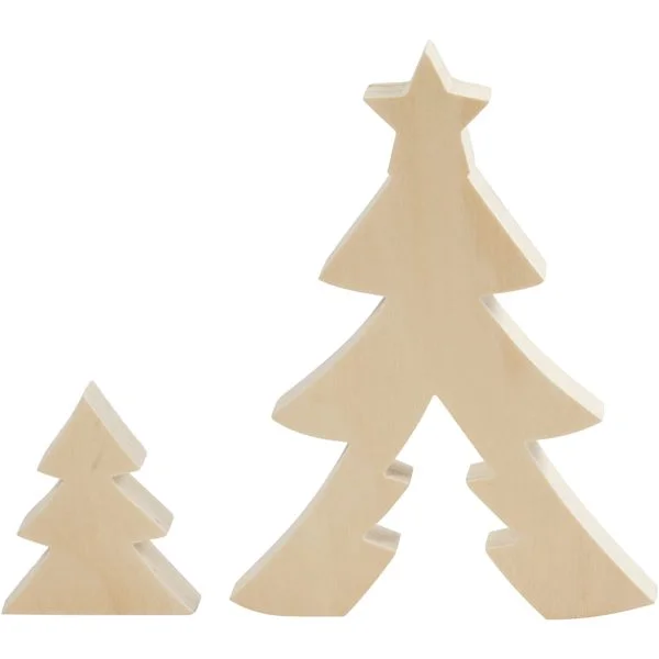 2in1 houten figuur kerstboom 8 en 20 cm hoog