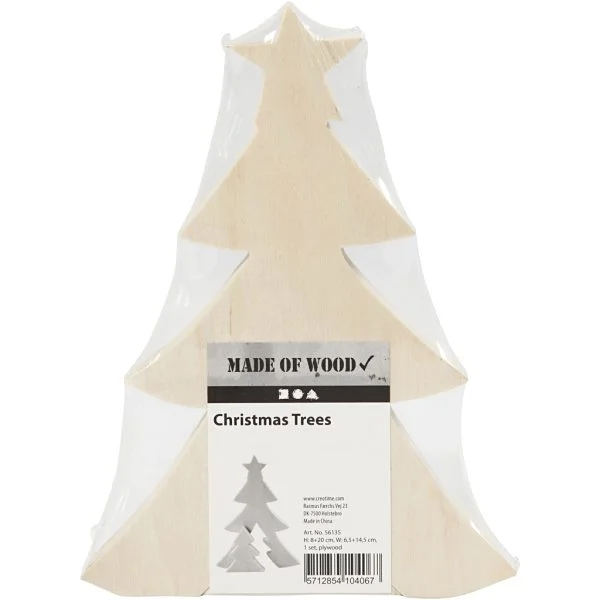 2in1 houten figuur kerstboom 8 en 20 cm hoog - Afbeelding 4