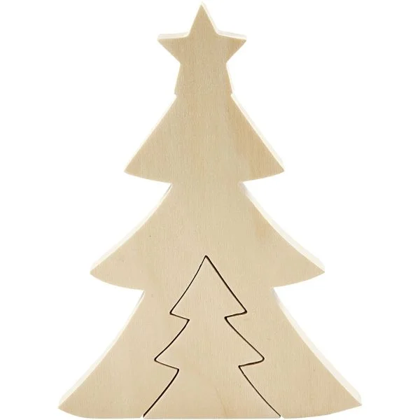 2in1 houten figuur kerstboom 8 en 20 cm hoog - Afbeelding 5