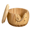 Haked Garenkom Yarn bowl hout naturel met deksel - Afbeelding 3