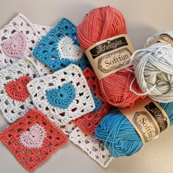 Haakpatroon granny Square hartje - Afbeelding 9