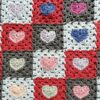Haakpatroon granny Square hartjesdeken