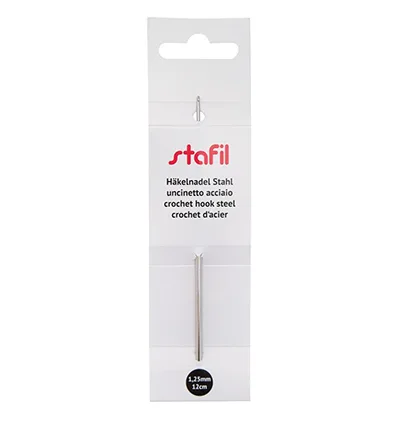 Haaknaald staal 12cm 1.25mm
