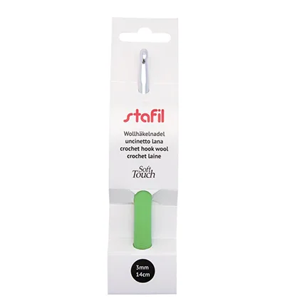 Wol haaknaald aluminium soft touch 14cm 3.00mm
