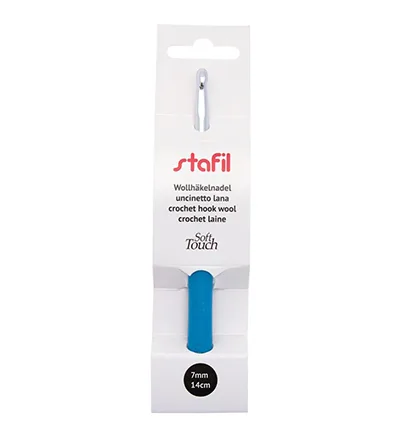 Wol haaknaald aluminium soft touch 14cm 7.00mm