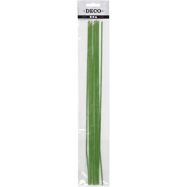 Bloemsteeldraad 30 cm lang 2 mm dik groen gecoat 20 stuks - Afbeelding 2